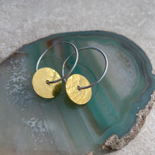 Load image into Gallery viewer, Mixed Metal Record Hoops