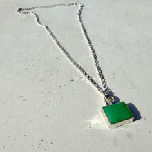 Load image into Gallery viewer, Chrysoprase Tablet Silver Necklace