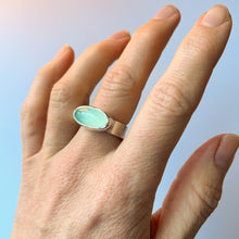 Load image into Gallery viewer, Aqua Chalcedony Ring - Horizontal setting