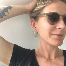 Load image into Gallery viewer, Hand made hammered small brass hoop earrings