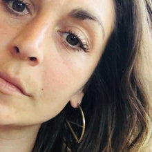 Load image into Gallery viewer, Hand Made Geometric Brass Hoop Earrings