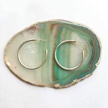Load image into Gallery viewer, Hand Made small hammered silver hoop earrings