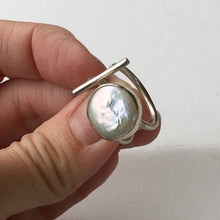 Load image into Gallery viewer, Hand made fresh water pearl and eco silver ring