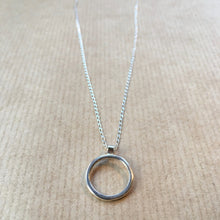 Load image into Gallery viewer, hand made eco silver circle pendant necklace