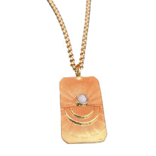 Load image into Gallery viewer, Gold necklace with a rectangular pendant 
