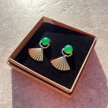 Load image into Gallery viewer, Palm  Chrysoprase Earrings
