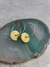 Load image into Gallery viewer, Mixed Metal Record Hoops
