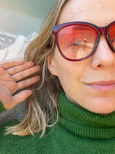 Load image into Gallery viewer, Serrated Gold Huggy Hoops

