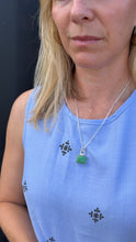 Load image into Gallery viewer, Chrysoprase Tablet Silver Necklace
