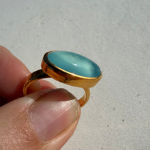 Load image into Gallery viewer, Aqua Chalcedony Gold Ring
