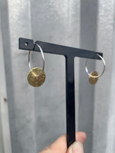 Load image into Gallery viewer, Mixed Metal Record Hoops
