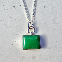 Load image into Gallery viewer, Chrysoprase Tablet Silver Necklace
