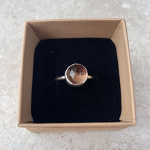 Load image into Gallery viewer, Silver ring with a faceted Smokey quartz
