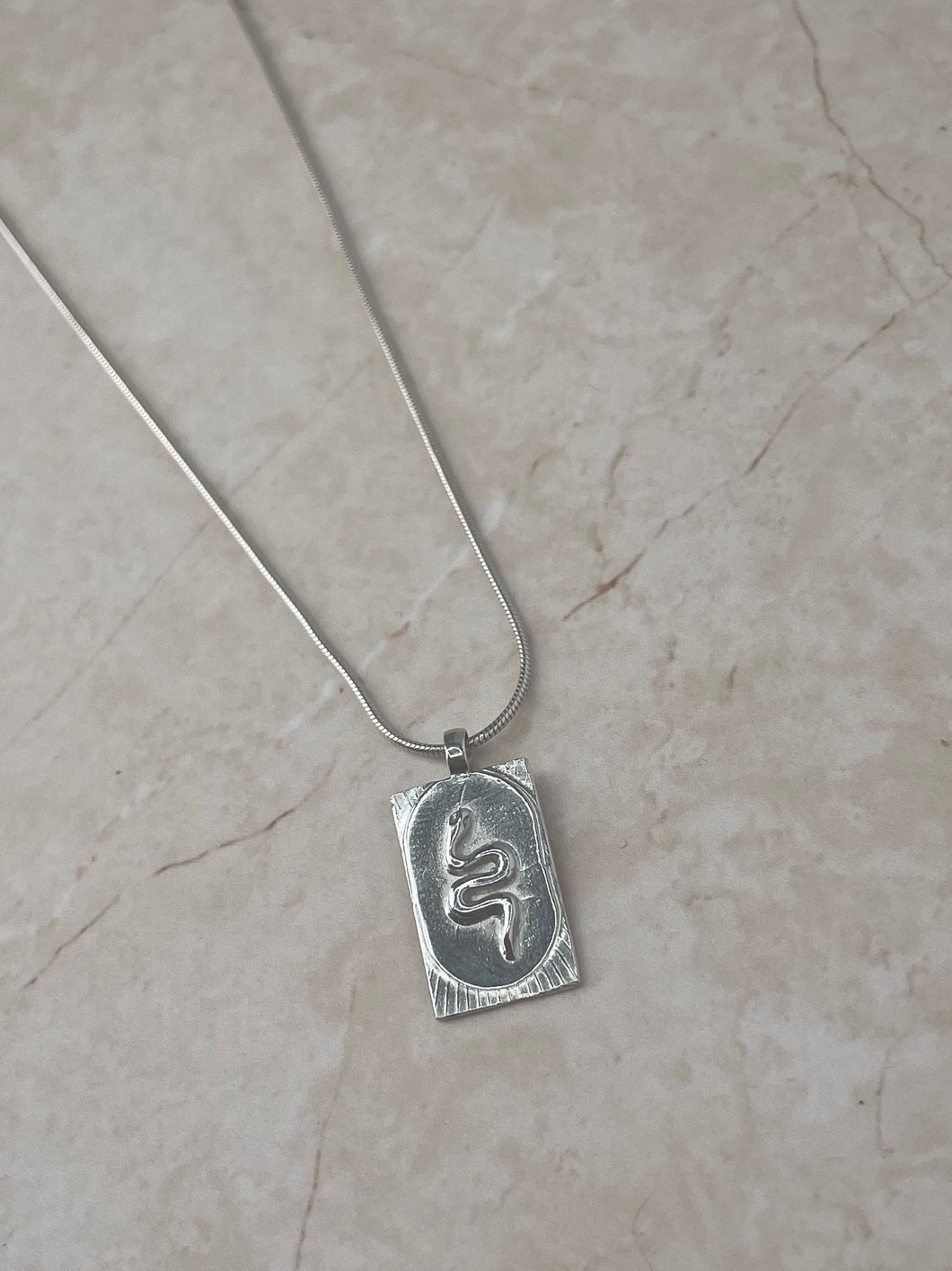 Snake Tablet Necklace