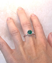 Load image into Gallery viewer, Green Agate &amp; Silver Ring
