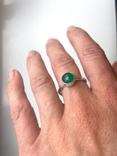 Load image into Gallery viewer, Green Agate &amp; Silver Ring
