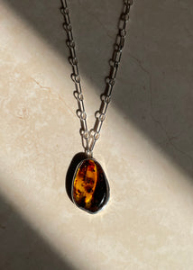 Baltic Amber Silver Necklace