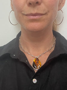Baltic Amber Silver Necklace