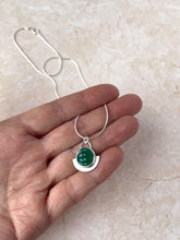Load image into Gallery viewer, Green Agate Lime Silver Necklace
