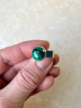 Load image into Gallery viewer, Recycled Silver Malachite Ring
