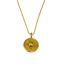 Load image into Gallery viewer, Peridot Star Burst Pendant
