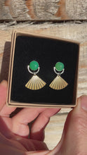 Load and play video in Gallery viewer, Palm  Chrysoprase Earrings
