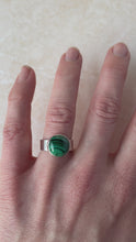Load and play video in Gallery viewer, Recycled Silver Malachite Ring

