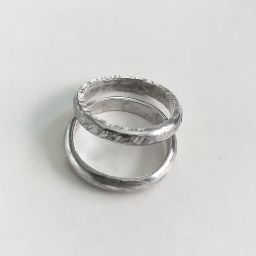 Hammered Silver Pinky Ring