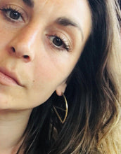 Load image into Gallery viewer, Hand Made Geometric Brass Hoop Earrings

