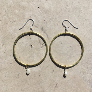Baroque Pearl Hoops