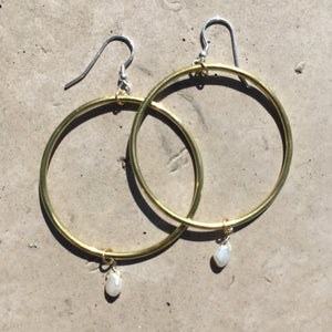 Baroque Pearl Hoops