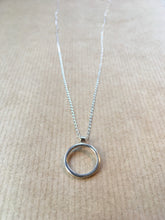 Load image into Gallery viewer, hand made eco silver circle pendant necklace
