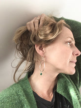 Load image into Gallery viewer, Eco Silver &amp; Malachite Hoops
