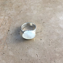 Load image into Gallery viewer, Hand Made Eco Silver and Moonstone Ring
