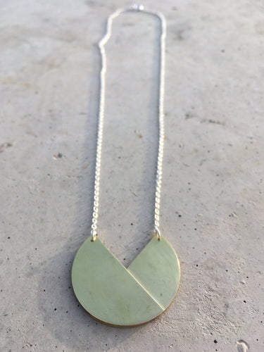 Hand made mixed metal art deco necklace
