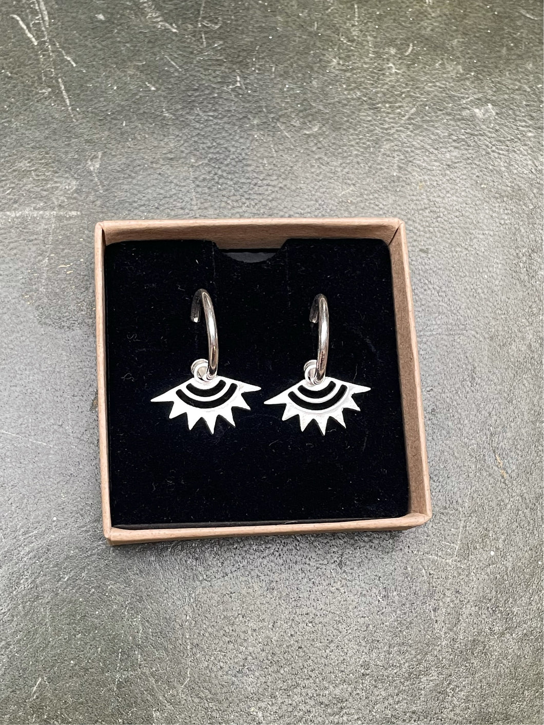 Zig Zag Charm Hoops