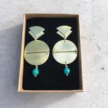 Load image into Gallery viewer, Hand Made Gold Art Deco Earrings
