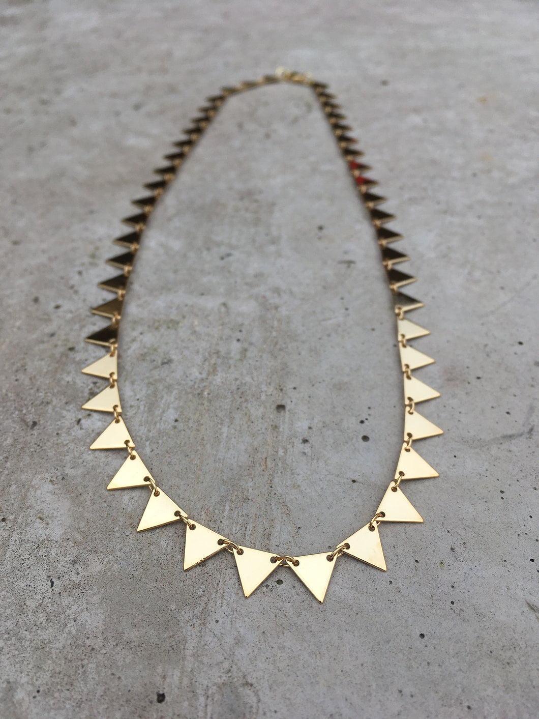 gold triangle chain necklace